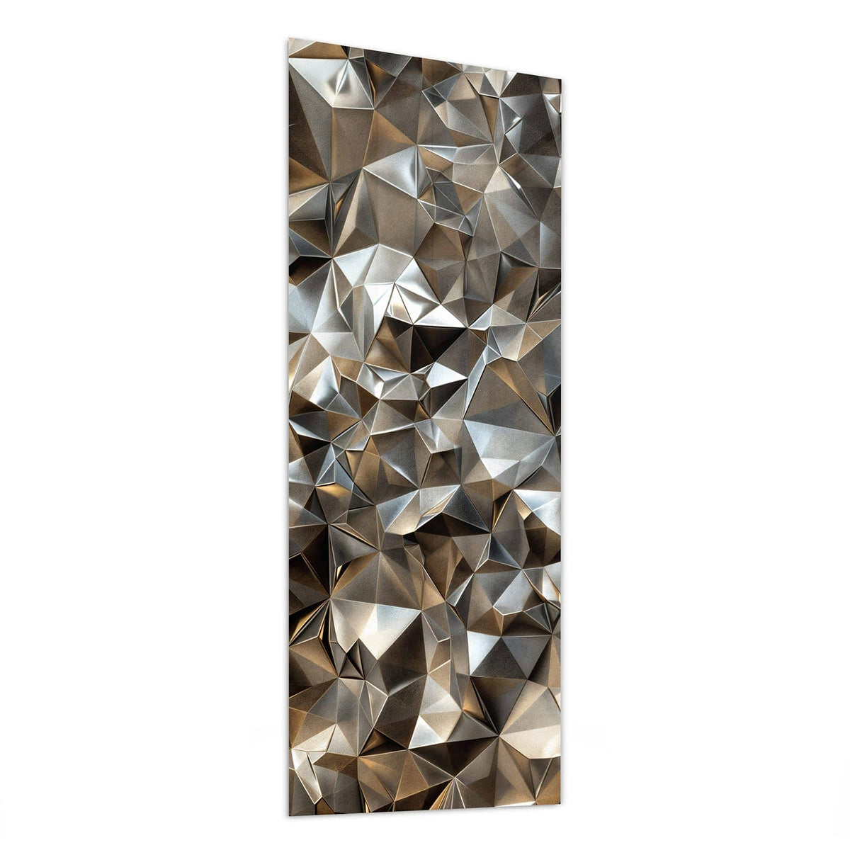 Glasbild Facetten in Silber von der Seite, 4 mm Echtglas