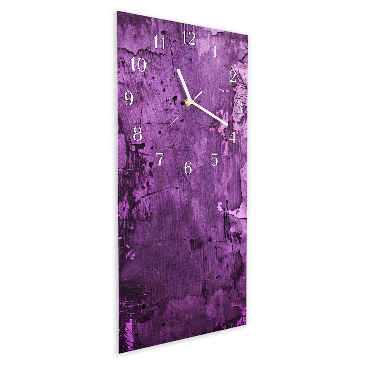 Vormontiert – mit Schwebeeffekt – Wanduhr Abstrakte Wand aus Glas – Hochformat 30 × 60 cm