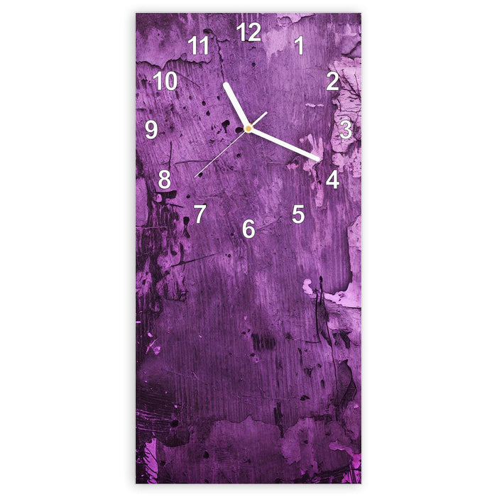 Wanduhr Abstrakte Wand aus Glas – Hochformat 30 × 60 cm mit Ziffernblatt Modern