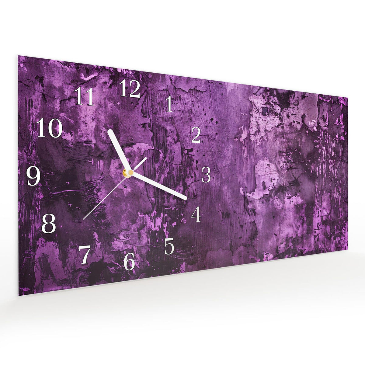 Vormontiert – mit Schwebeeffekt – Wanduhr Abstrakte Wand aus Glas – Querformat 60 × 30 cm