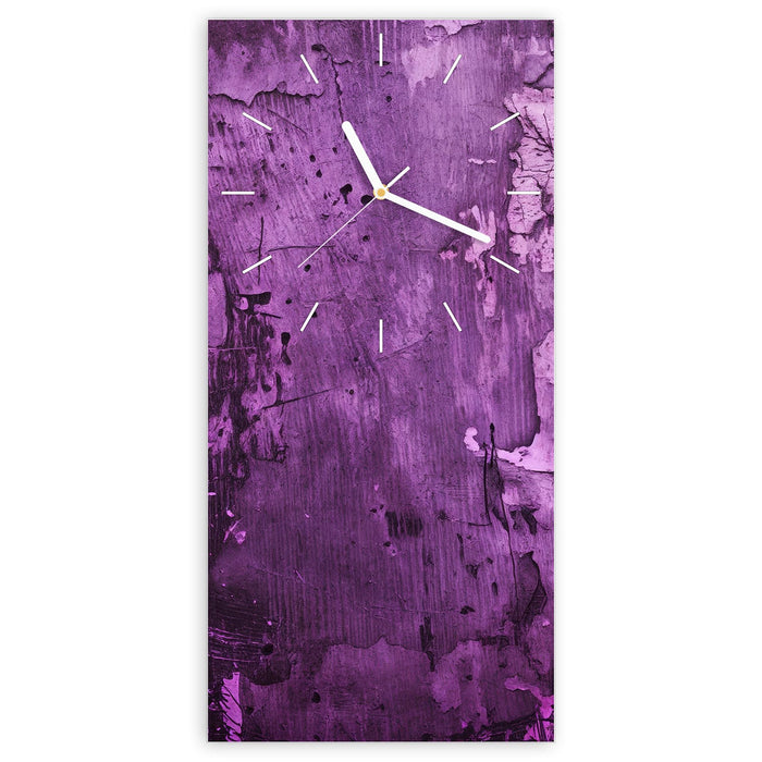 Wanduhr Abstrakte Wand aus Glas – Hochformat 30 × 60 cm mit Ziffernblatt Linie