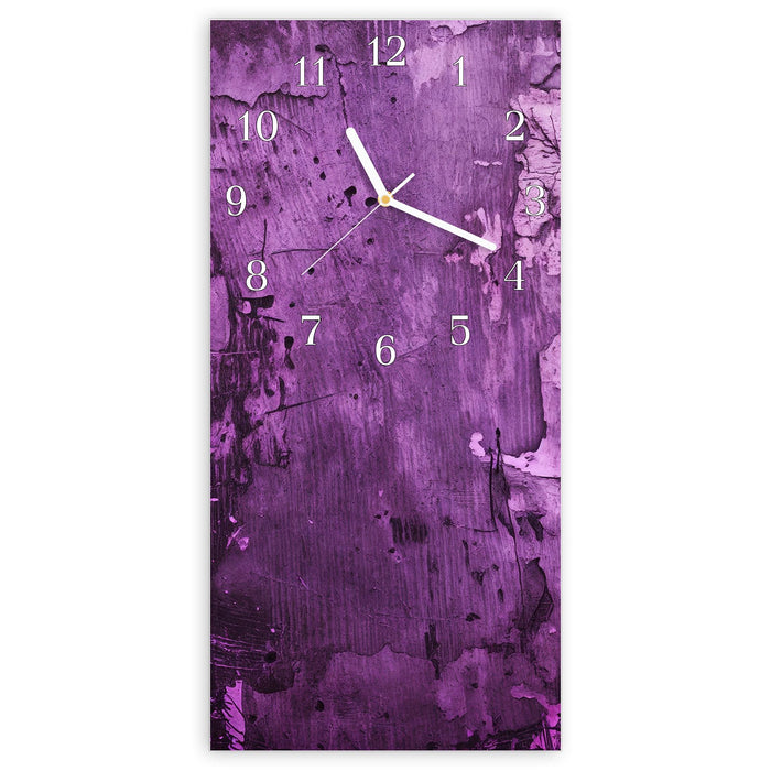 Wanduhr Abstrakte Wand aus Glas – Hochformat 30 × 60 cm mit Ziffernblatt Klassisch