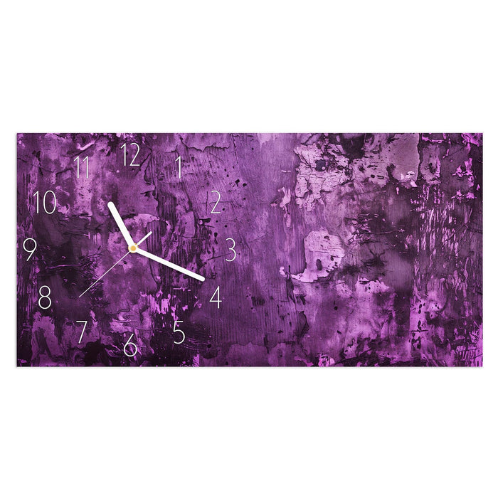 Wanduhr Abstrakte Wand aus Glas – Querformat 60 × 30 cm mit Ziffernblatt Elegant