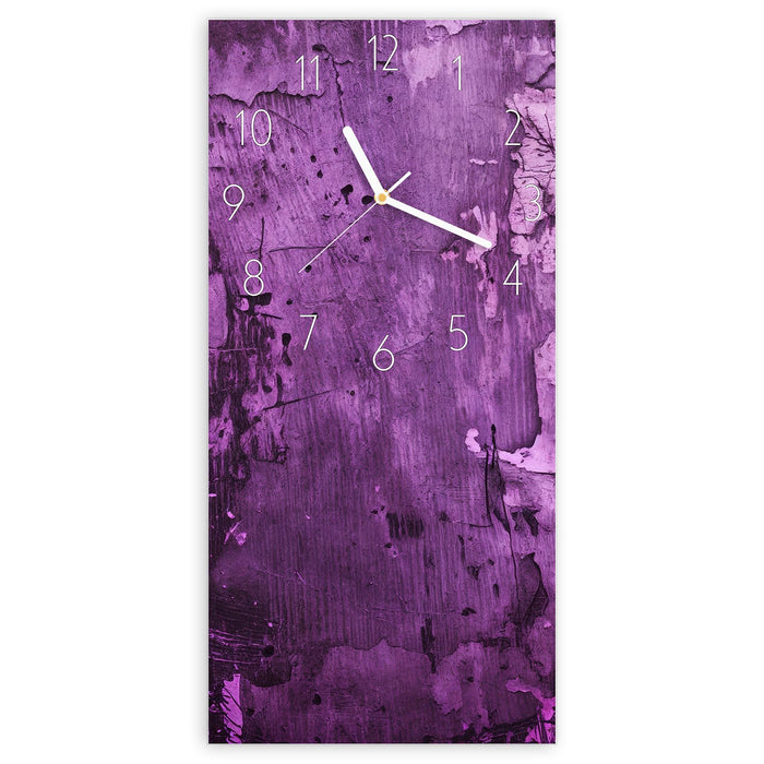 Wanduhr Abstrakte Wand aus Glas – Hochformat 30 × 60 cm mit Ziffernblatt Elegant