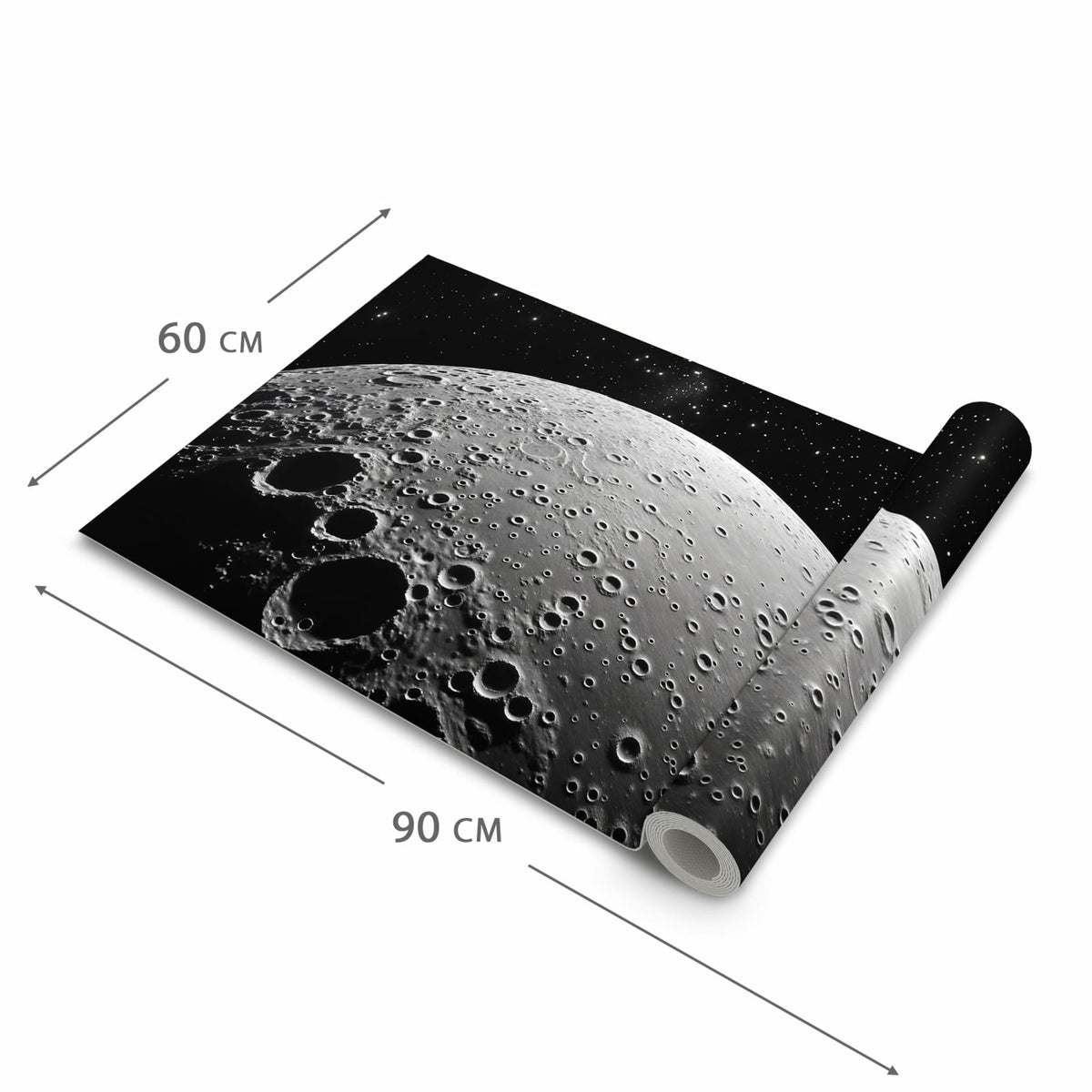 Küchenteppich mit Motiv Mondoberfläche in der Grösse 60x90 cm für sichere Aufbewahrung