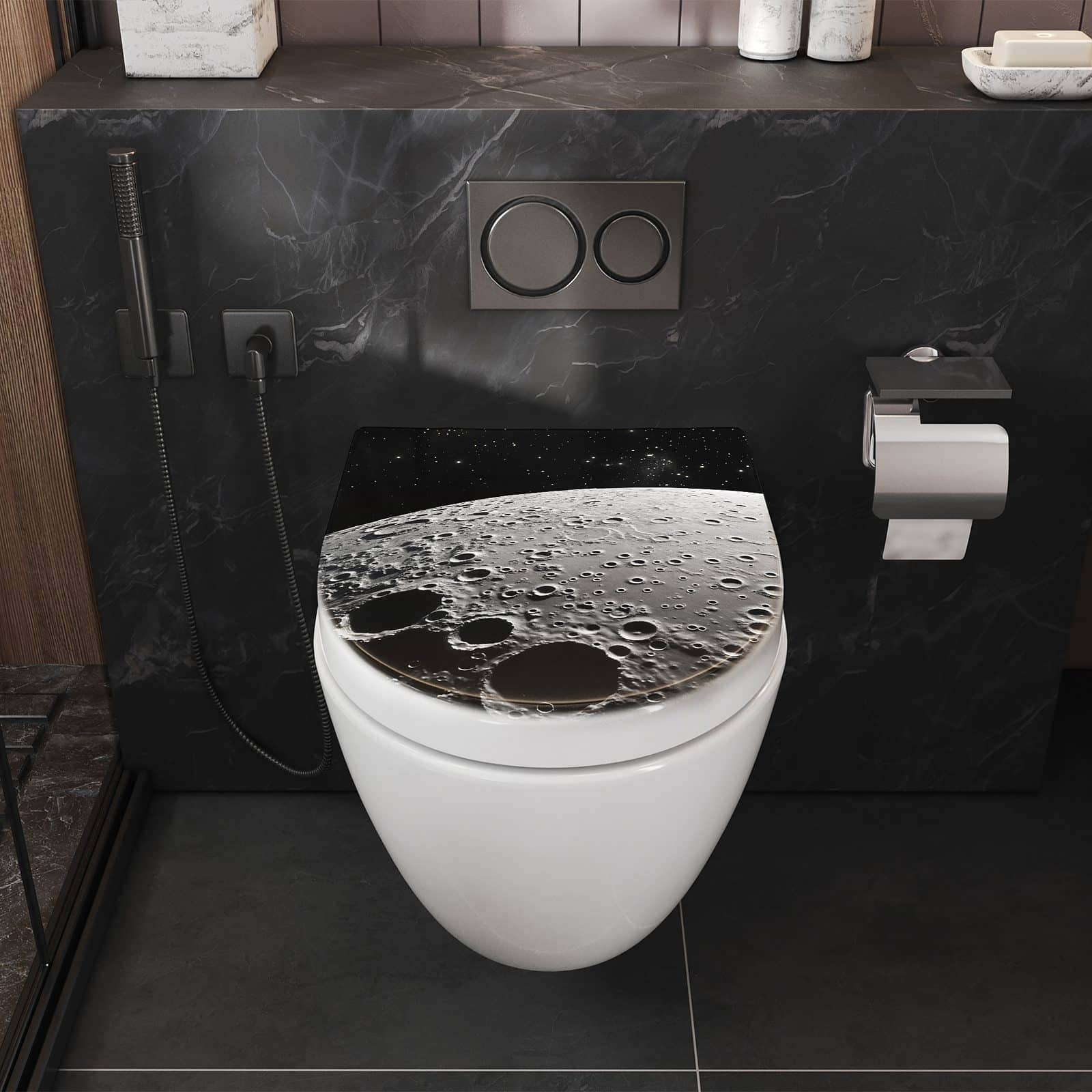 WC-Sitz mit Absenkautomatik Mondoberfläche