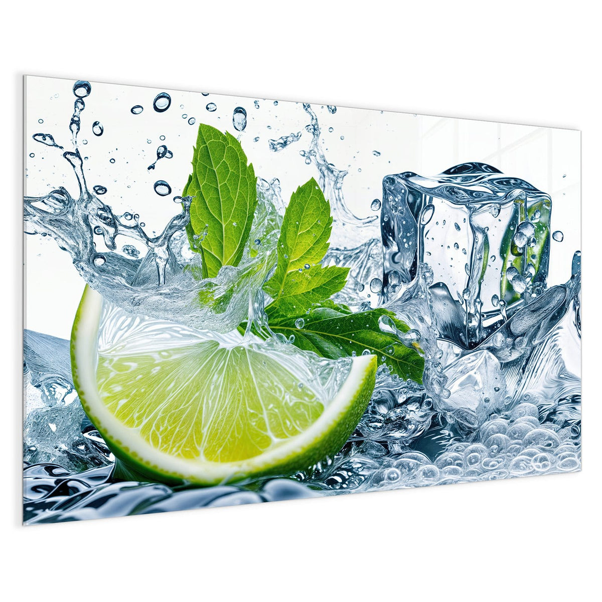 4 mm Glas statt lackiertem Blech – Magnettafel - Limette mit Minze