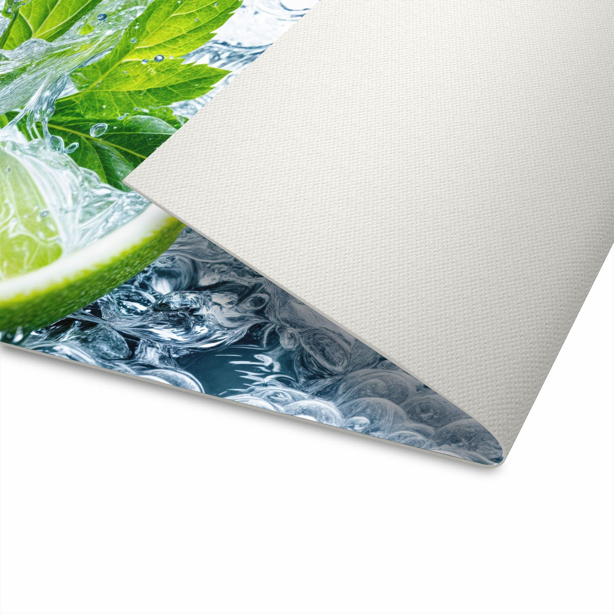 Rutschfester Küchenläufer mit Motiv Limettenspritzer für sicheren Stand in der Küche