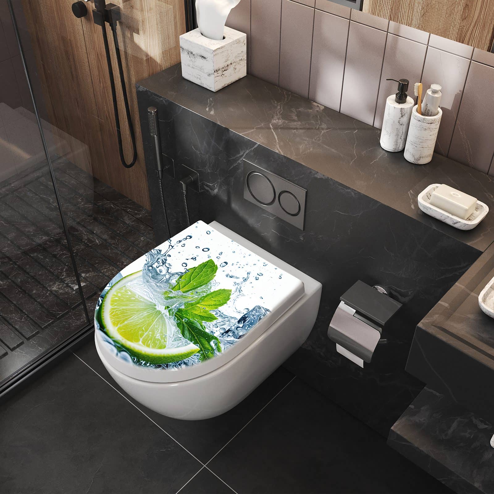 WC-Sitz mit Absenkautomatik Limettenspritzer