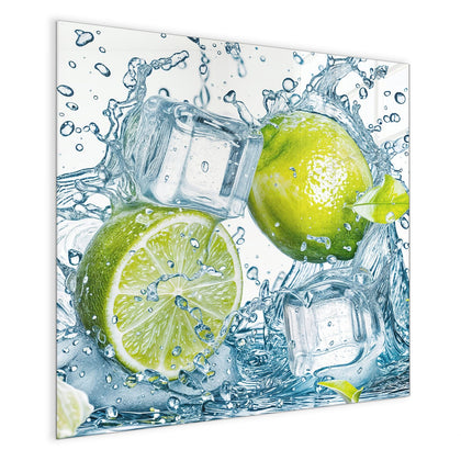 Magnettafel mit dem Motiv Limetten mit Eis