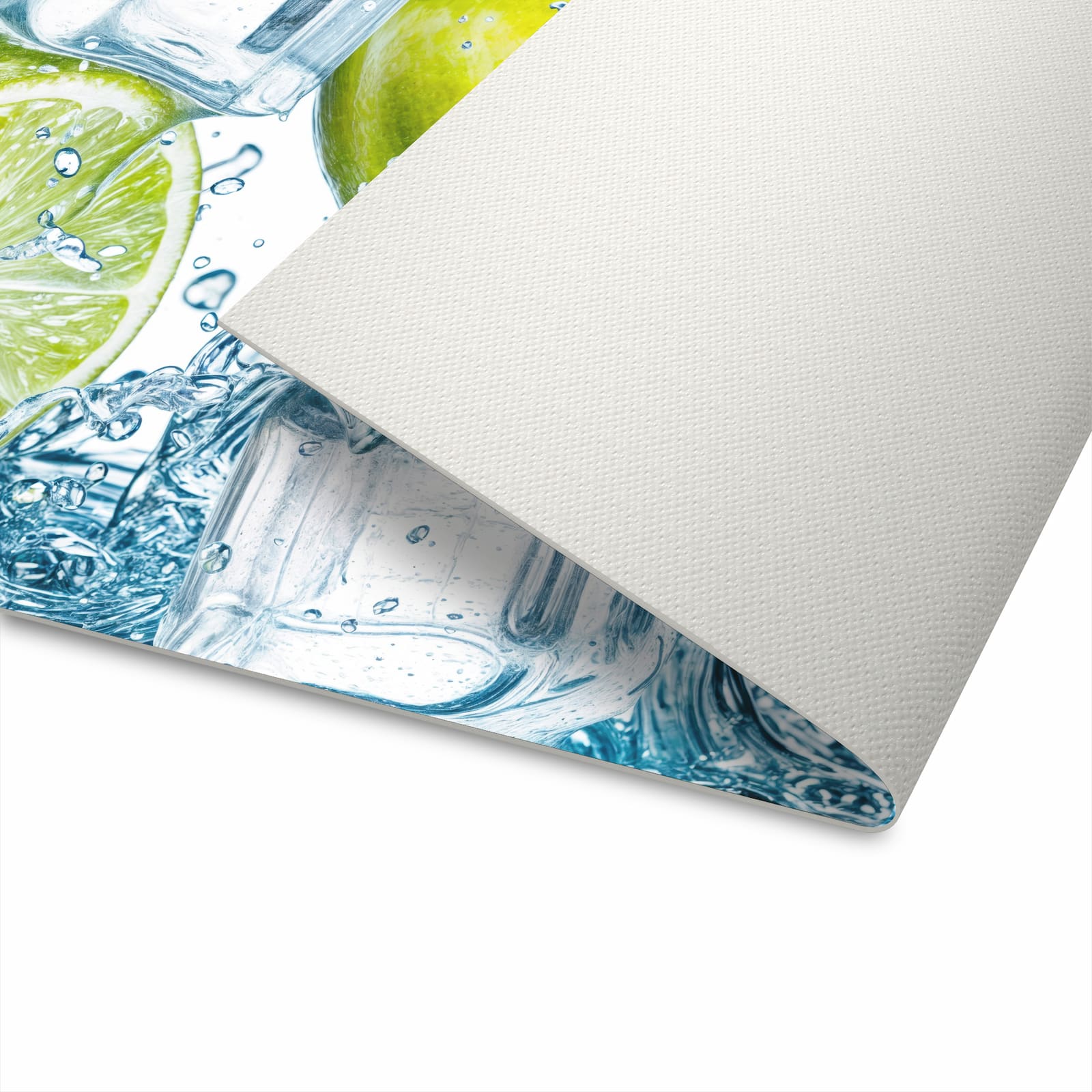 Langlebiger Küchenläufer mit Motiv Limetten Splashing für die Unterseite