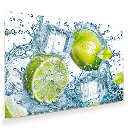 Wandbild mit dem Motiv Limetten mit Eis