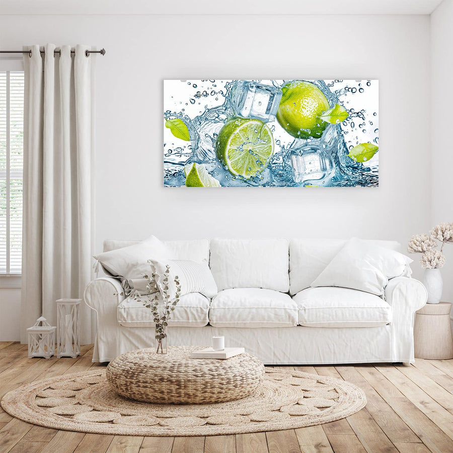 Maße Wandbild - Limetten mit Eis - Querformat