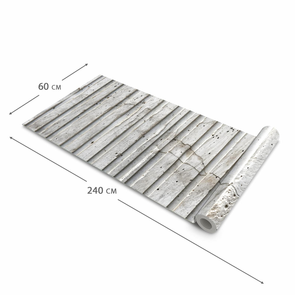 Rutschhemmender waschbarer Küchenläufer mit Motiv Betonstruktur in der Größe 60x270 cm