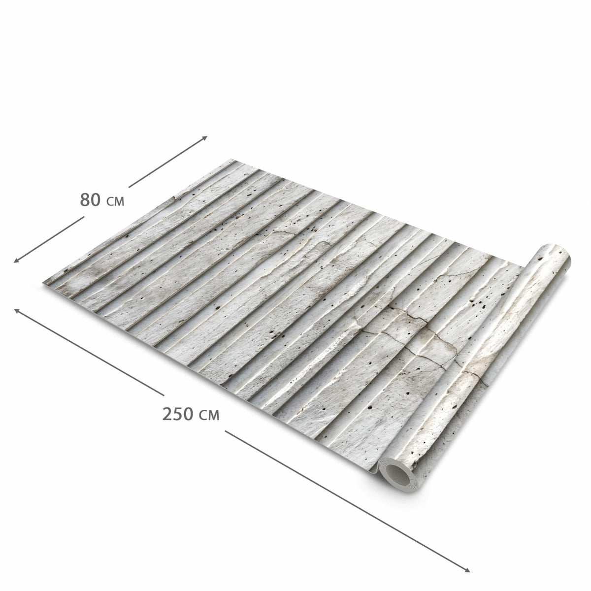 Waschbarer rutschfester Küchenteppich mit Motiv Betonstruktur in der Grösse 60x300 cm