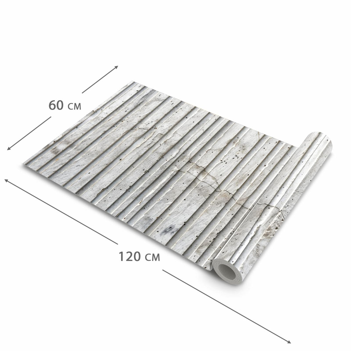 Flacher Küchenläufer mit Motiv Betonstruktur in der Grösse 60x270 cm