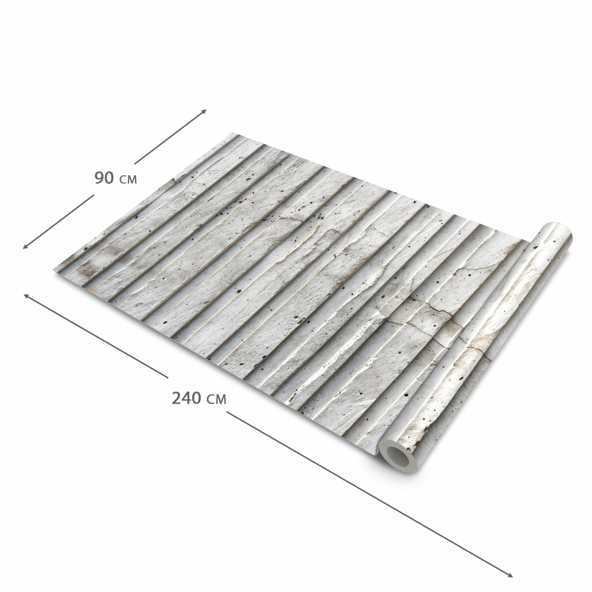 Rutschfester Küchenteppich mit Motiv Betonstruktur in der Größe 60x300 cm schützt den Boden