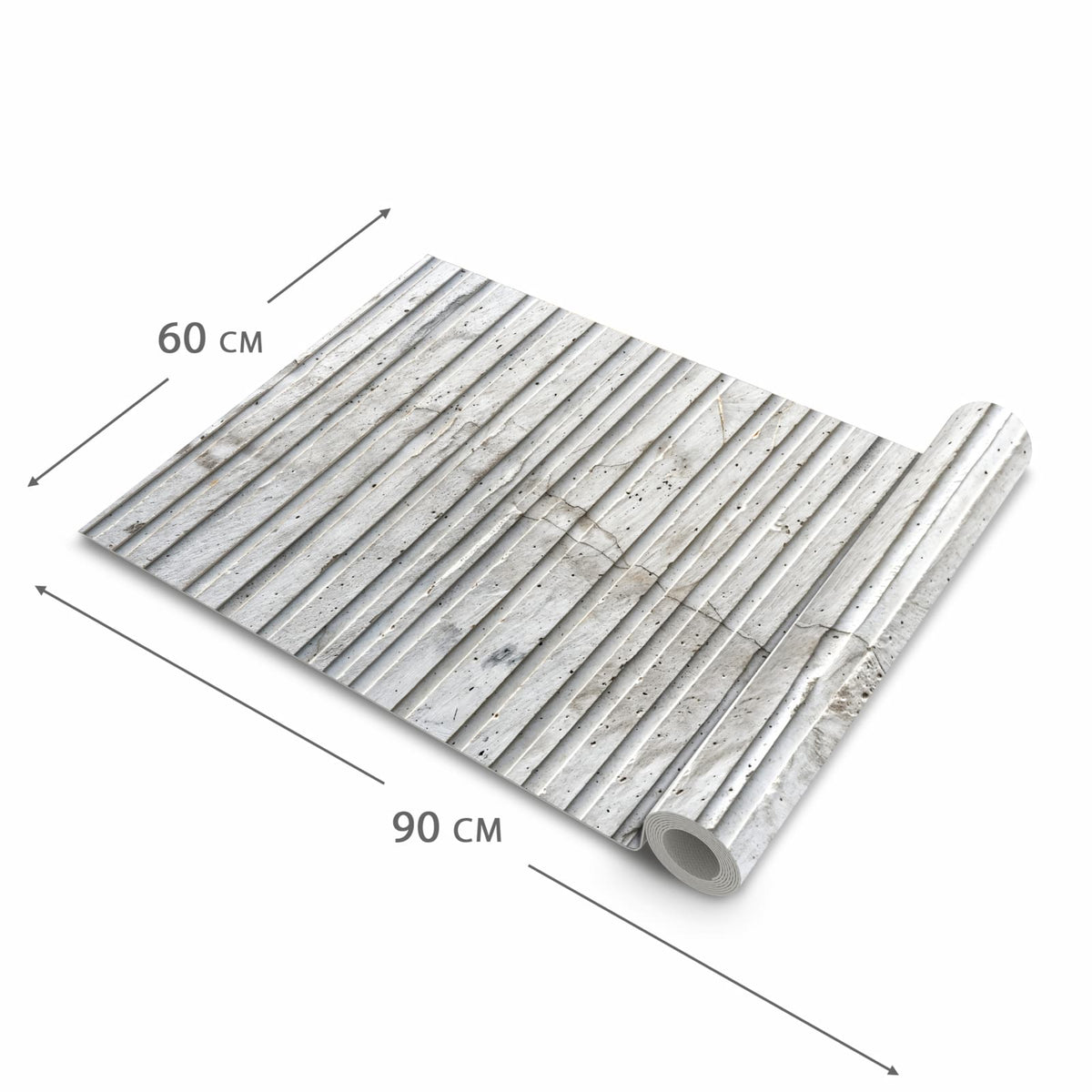 Hygienischer rutschfester Läufer mit Motiv Betonstruktur in der Grösse 60x270 cm