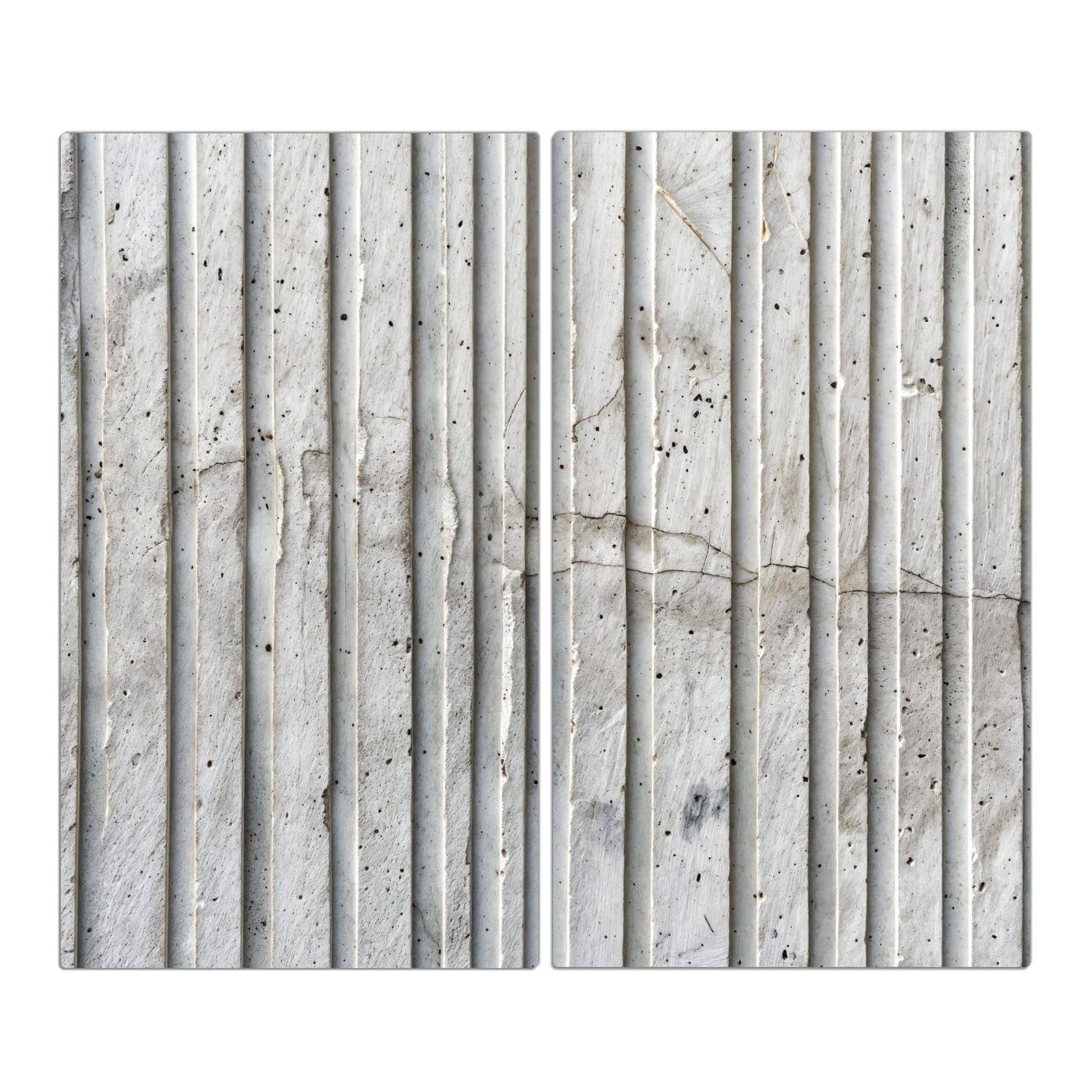 2-teilige Abdeckung für Herdplatten mit Betonstruktur-Motiv in der Frontansicht #grösse_2-Teilig (60x52cm)