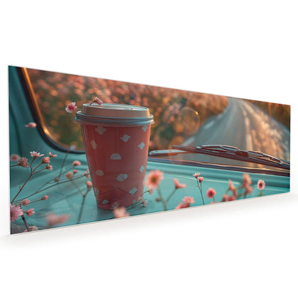 Küchenrückwand mit dem Motiv Rosa Kaffeebecher