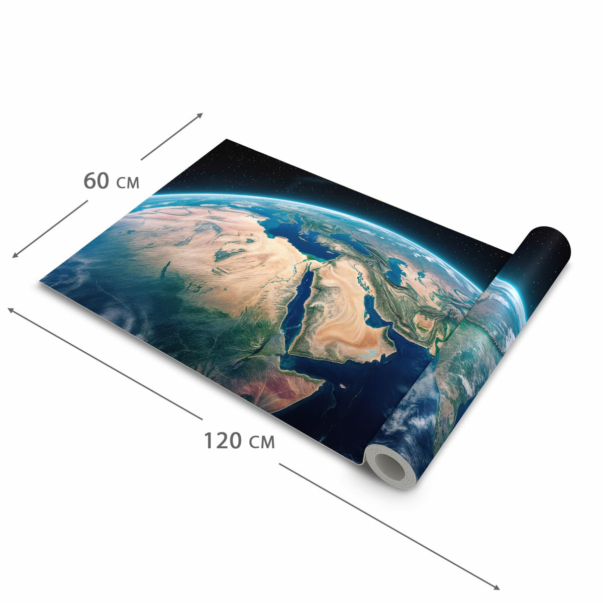 Komfortabler Küchenläufer mit Motiv Erde aus dem All in der Grösse 60x240 cm