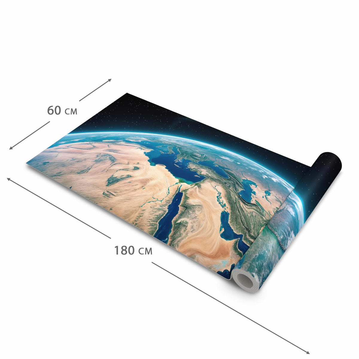 Rutschfester Küchenläufer mit Motiv Erde aus dem All in der Grösse 60x240 cm