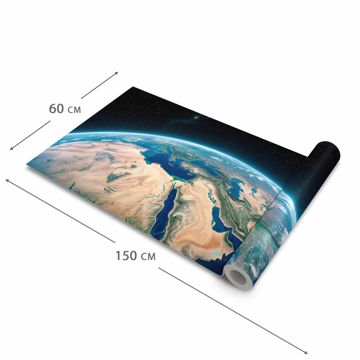 Rutschfester Küchenläufer mit Motiv Erde aus dem All in der Grösse 60x240 cm