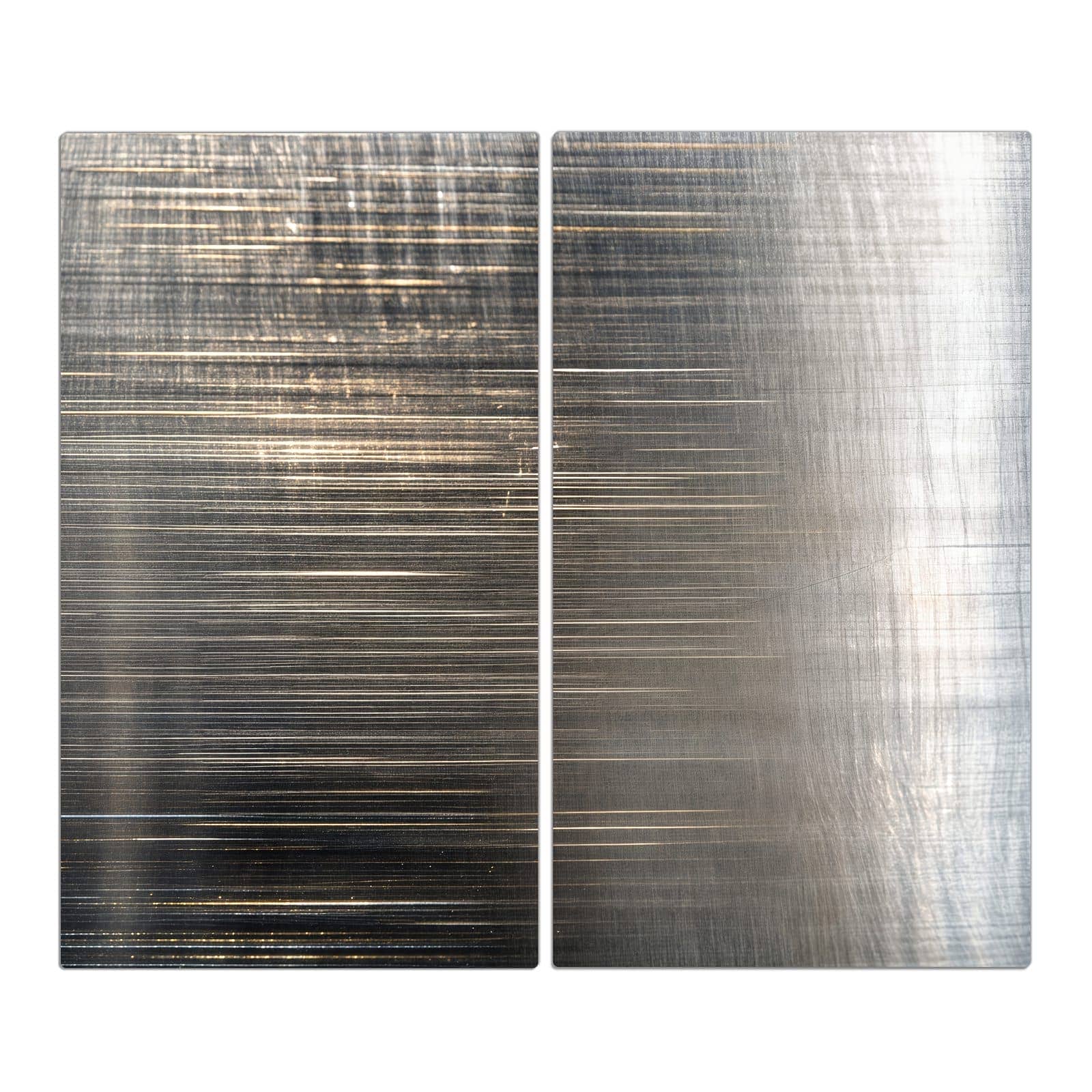 2-teilige Ceranfeldabdeckungen mit Gekratzte Textur-Motiv in der Frontansicht #grösse_2-Teilig (60x52cm)