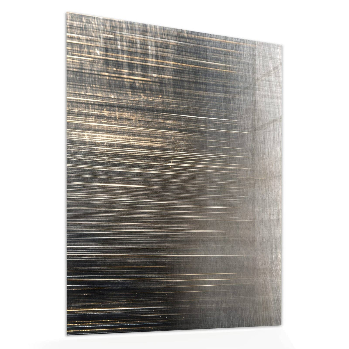 Echtglas, 4 mm – kein Acryl, keine Folie – Wandbild - Gebürstetes Metall - Hochformat