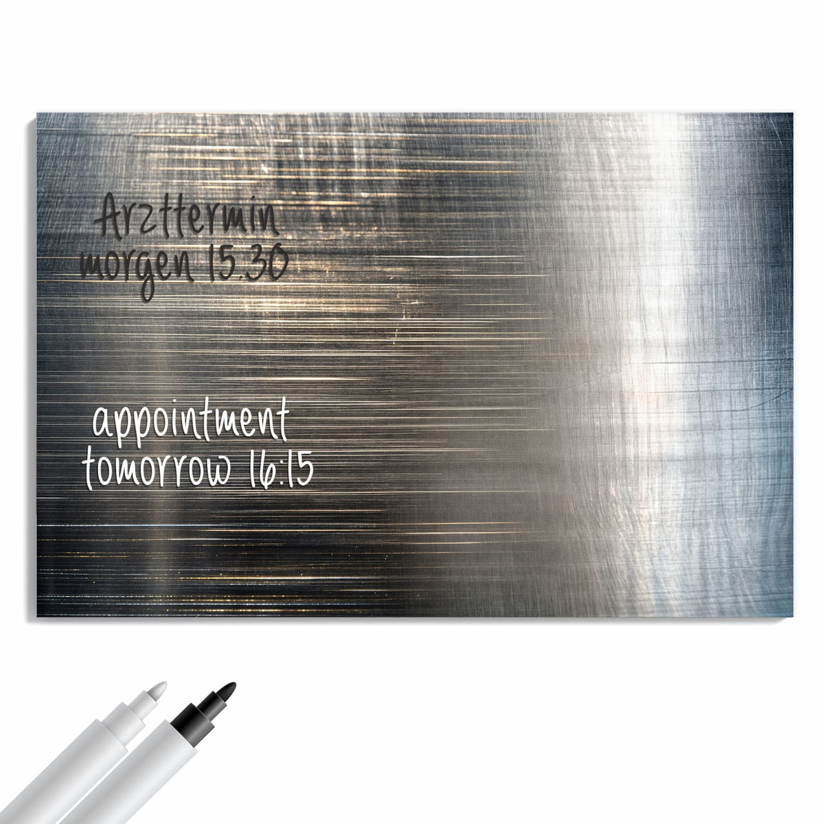 Beschreiben, abwischen, anheften – Metall Magnettafel - Gebürstetes Metall