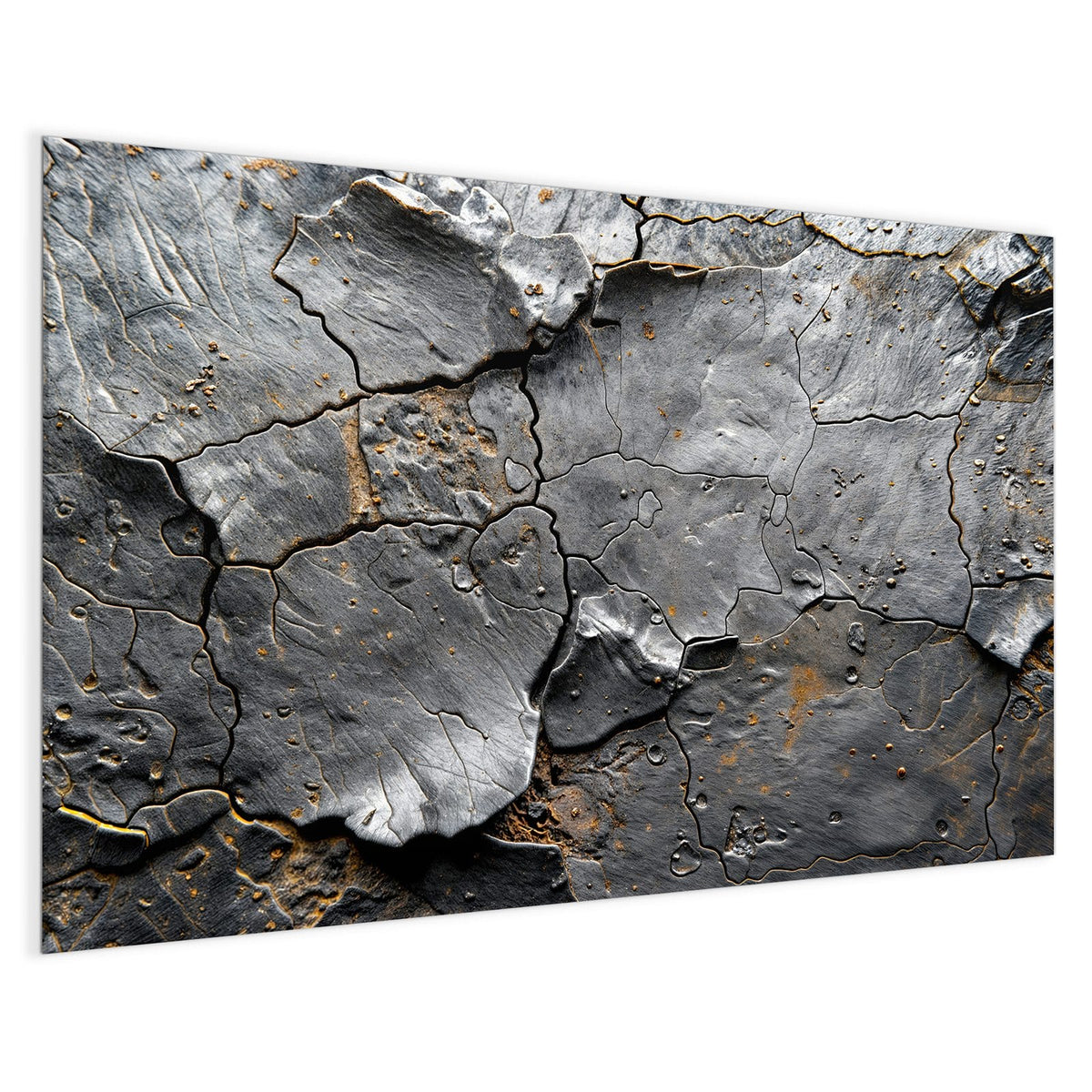4 mm Glas statt lackiertem Blech – Magnettafel - Schiefer mit Rostspuren