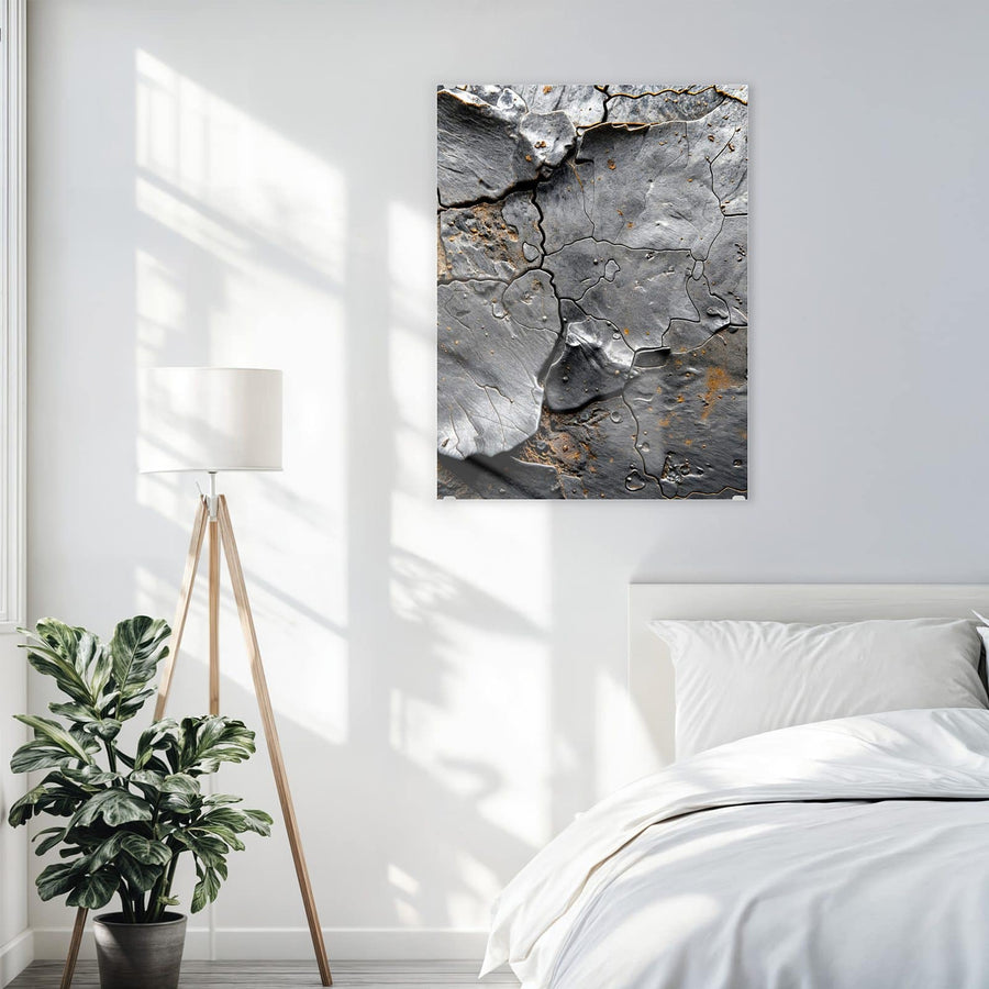 Maße Wandbild - Schiefer mit Rostspuren - Hochformat