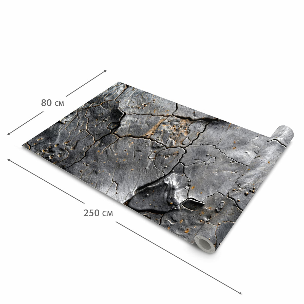 Bodenschonender Teppich fürs Esszimmer mit Motiv Verwittertes Gestein in der Größe 60x240 cm