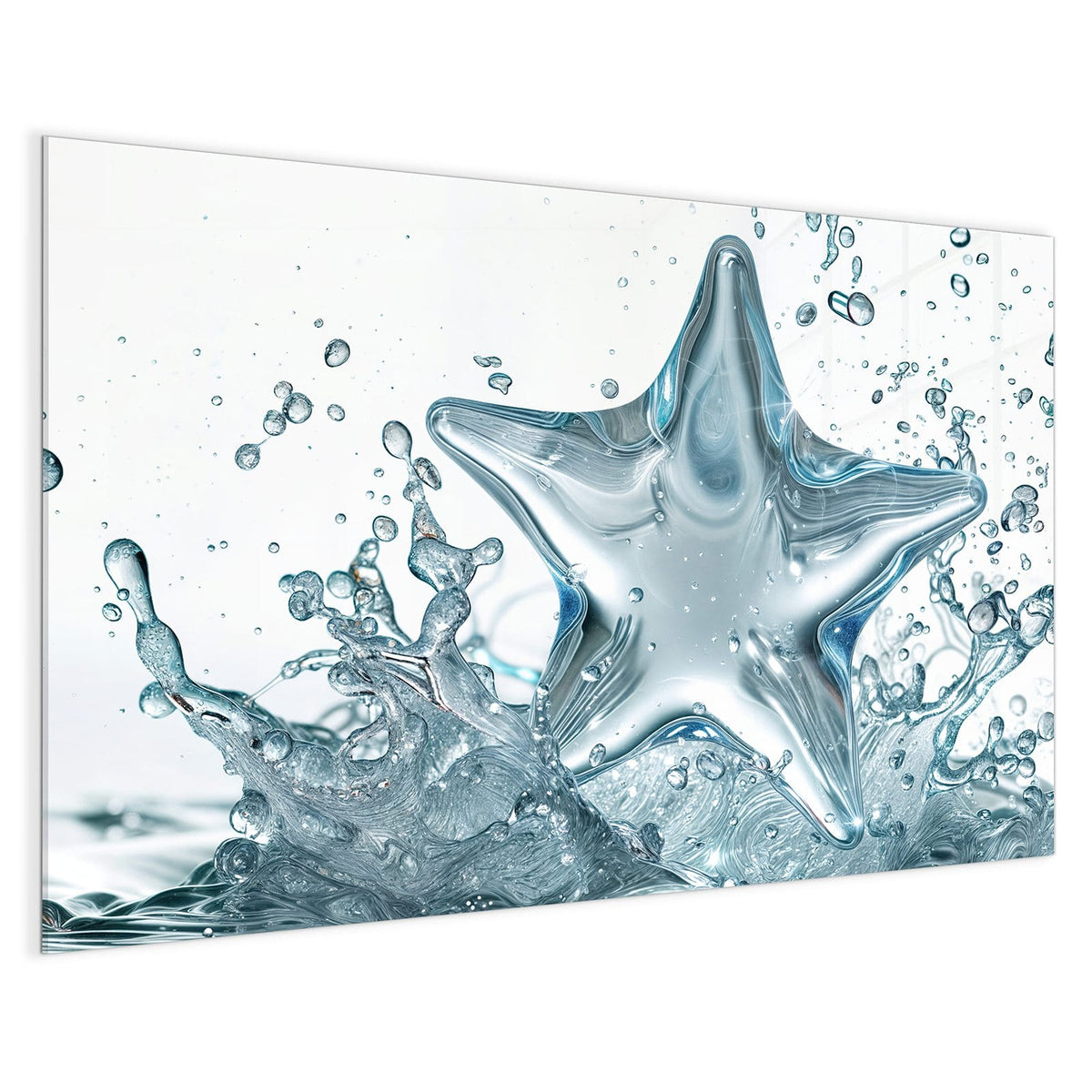 4 mm Glas statt lackiertem Blech – Magnettafel - Stern aus Wasser