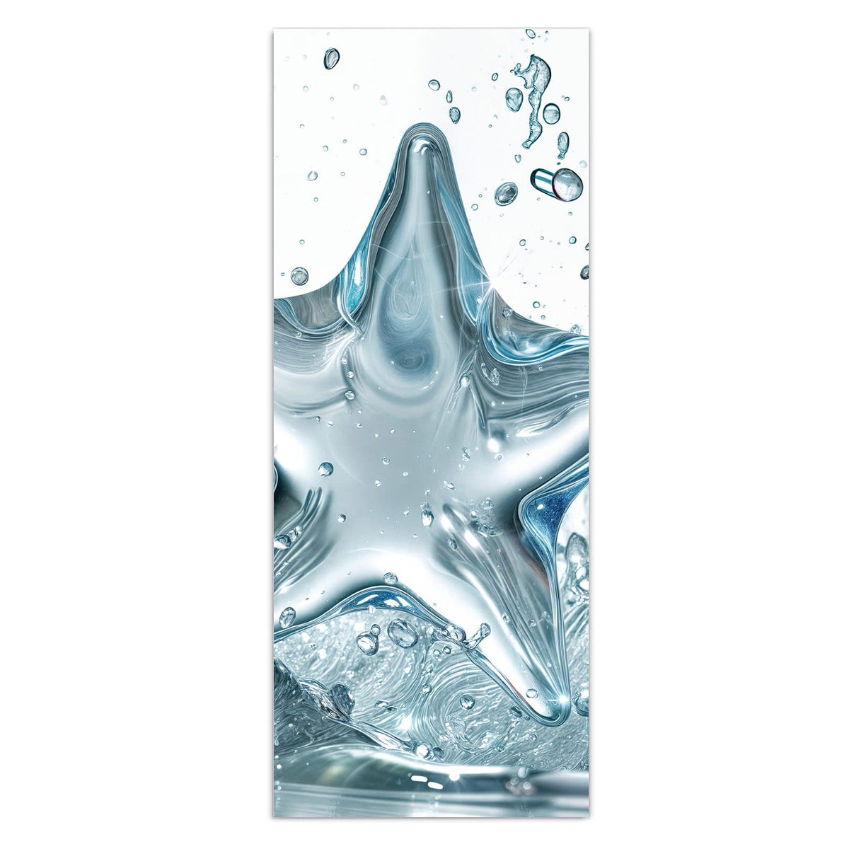 Wandbild - Stern aus Wasser - Hochformat – Gläserner Stern steigt aus dem Wasser