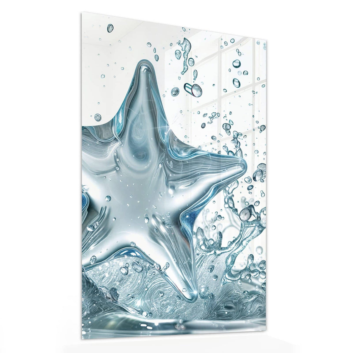 11 Größen – von 30 × 60 bis 60 × 150 cm – Wandbild - Stern aus Wasser - Hochformat