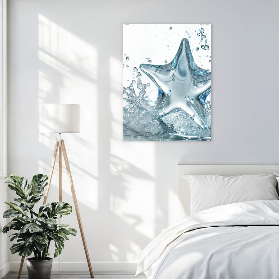 Maße Wandbild - Stern aus Wasser - Hochformat