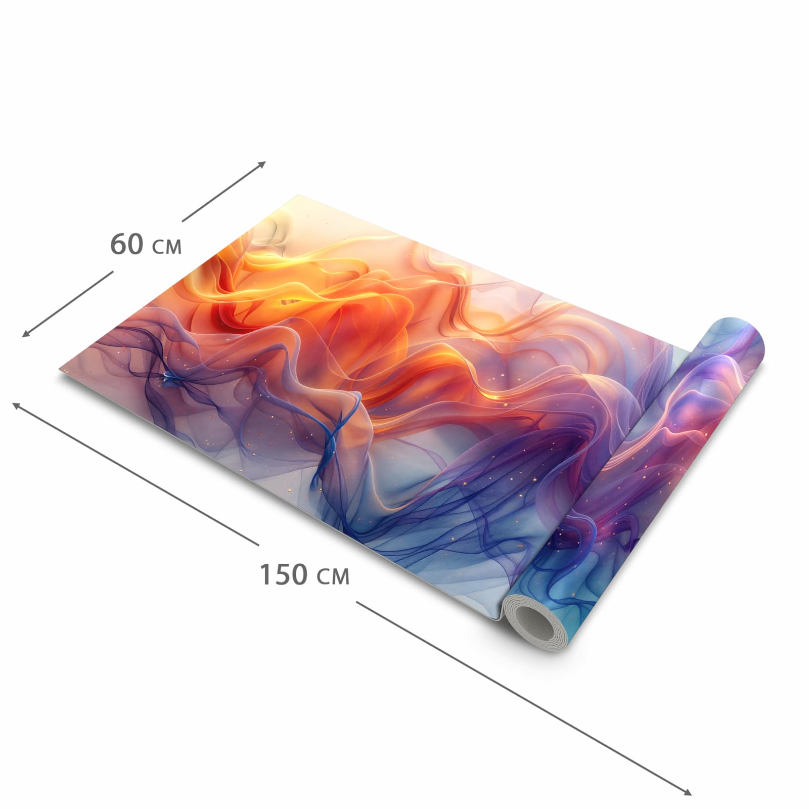 Strapazierfähiger waschbarer Küchenläufer mit Motiv Farbwirbel in der Größe 60x180 cm