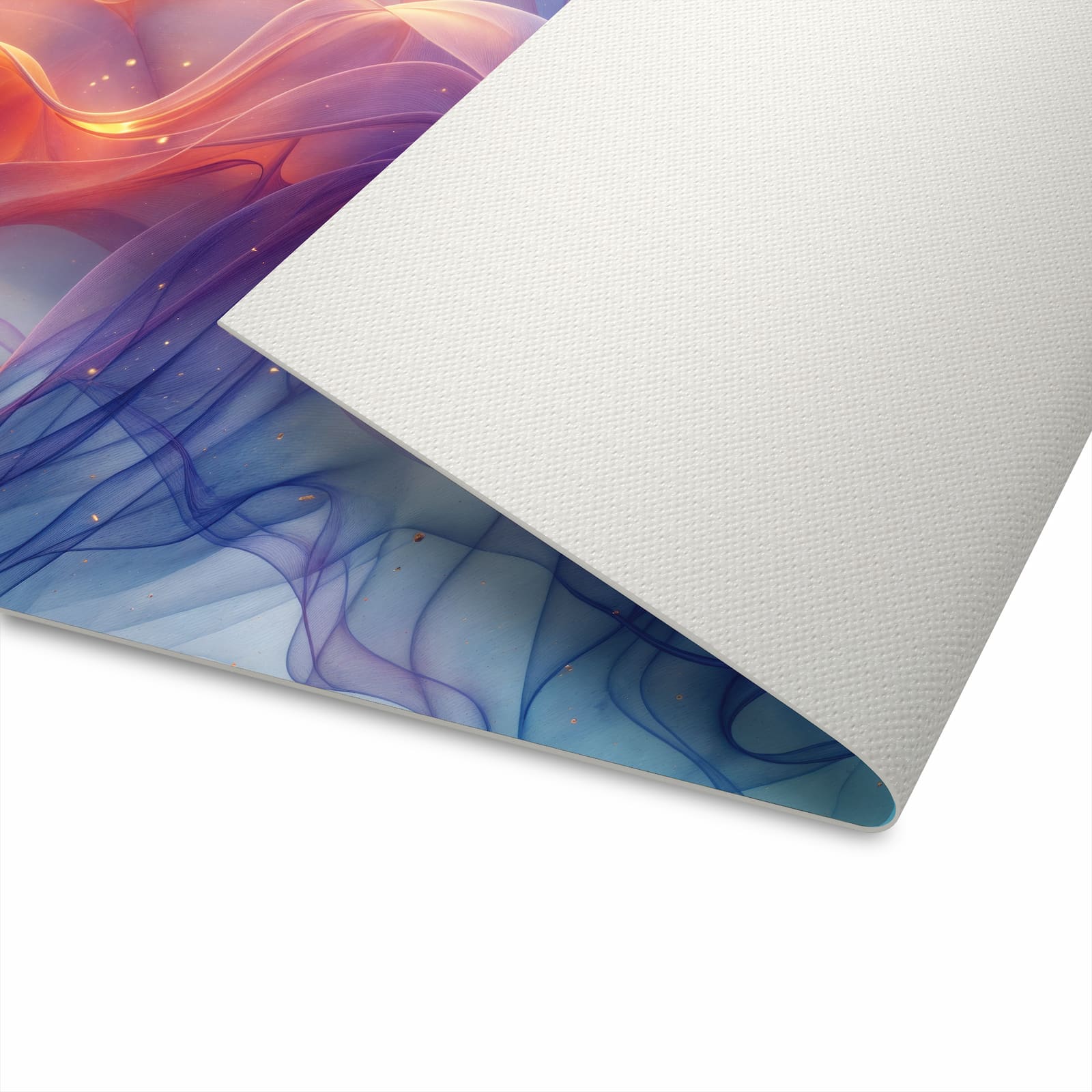 Komfortabler Teppich in Küche mit Motiv Farbwirbel in der Unterseite