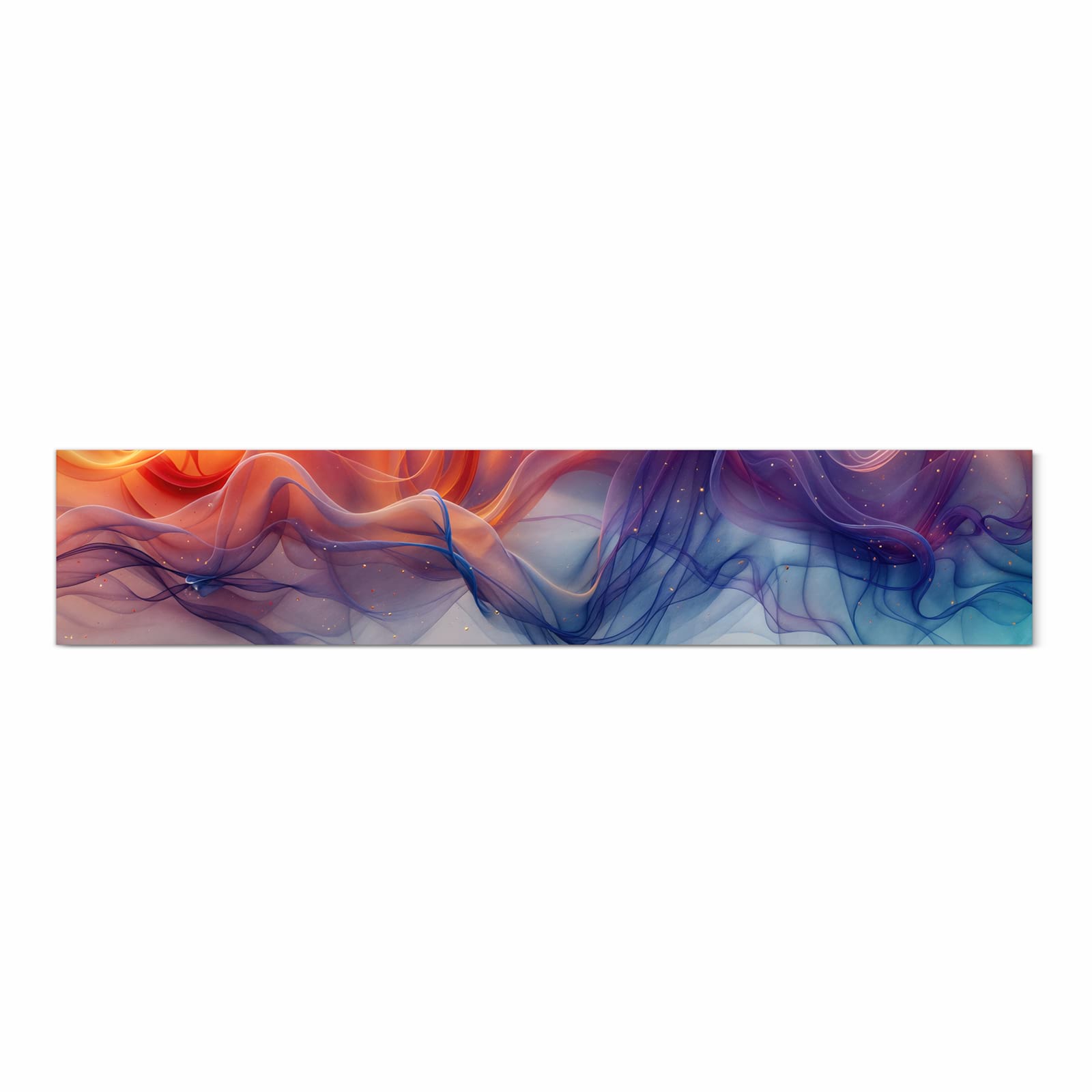 Flacher Küchenläufer mit Motiv Farbwirbel in Frontansicht