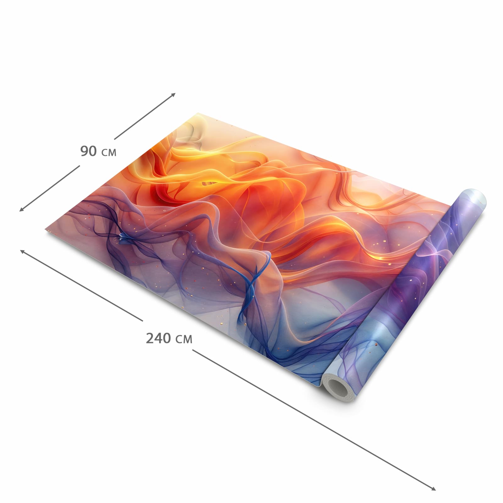 Zeitsparender Küchenteppich mit Motiv Farbwirbel in der Grösse 60x180 cm