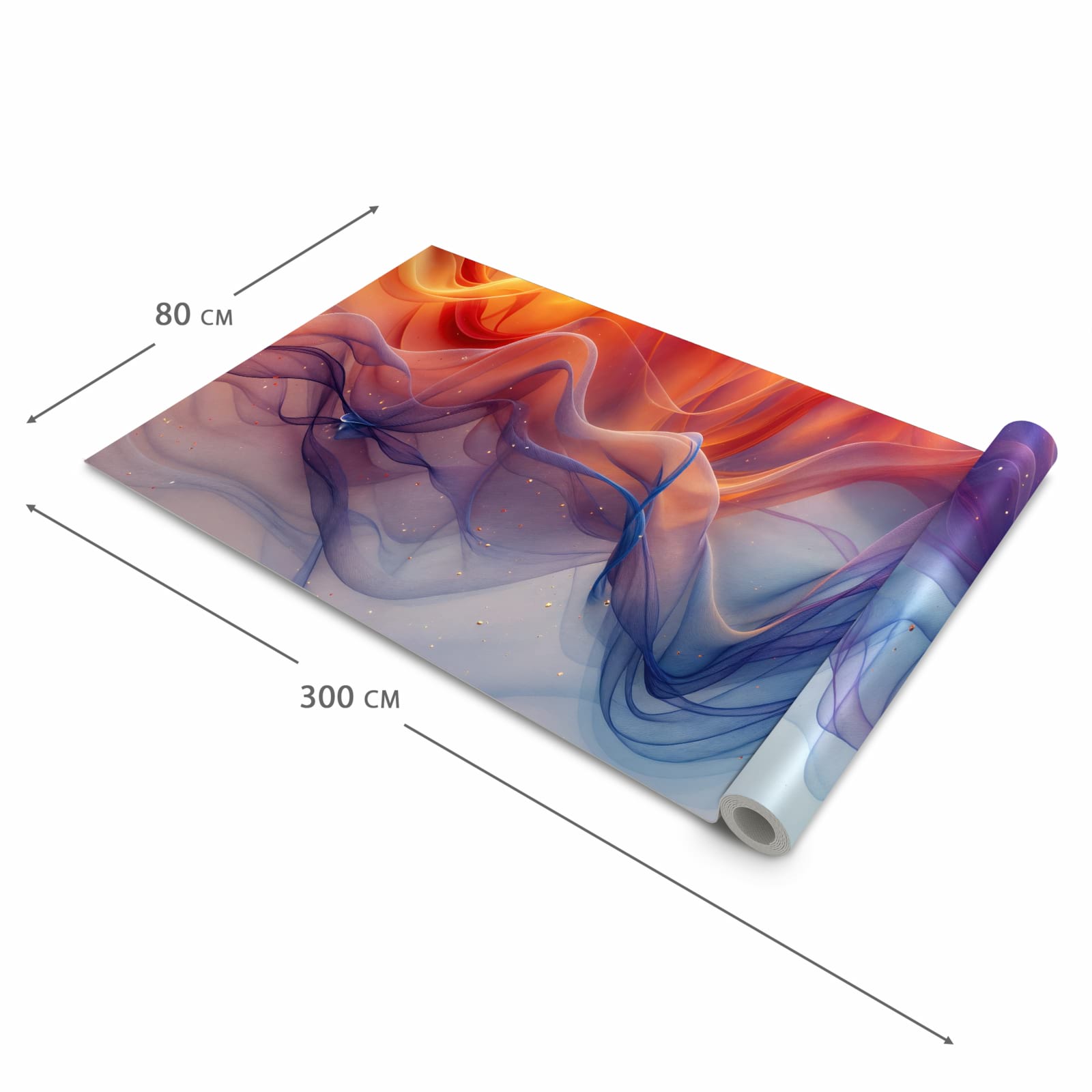 Formstabiler Küchenteppich mit Motiv Farbwirbel in der Grösse 60x180 cm
