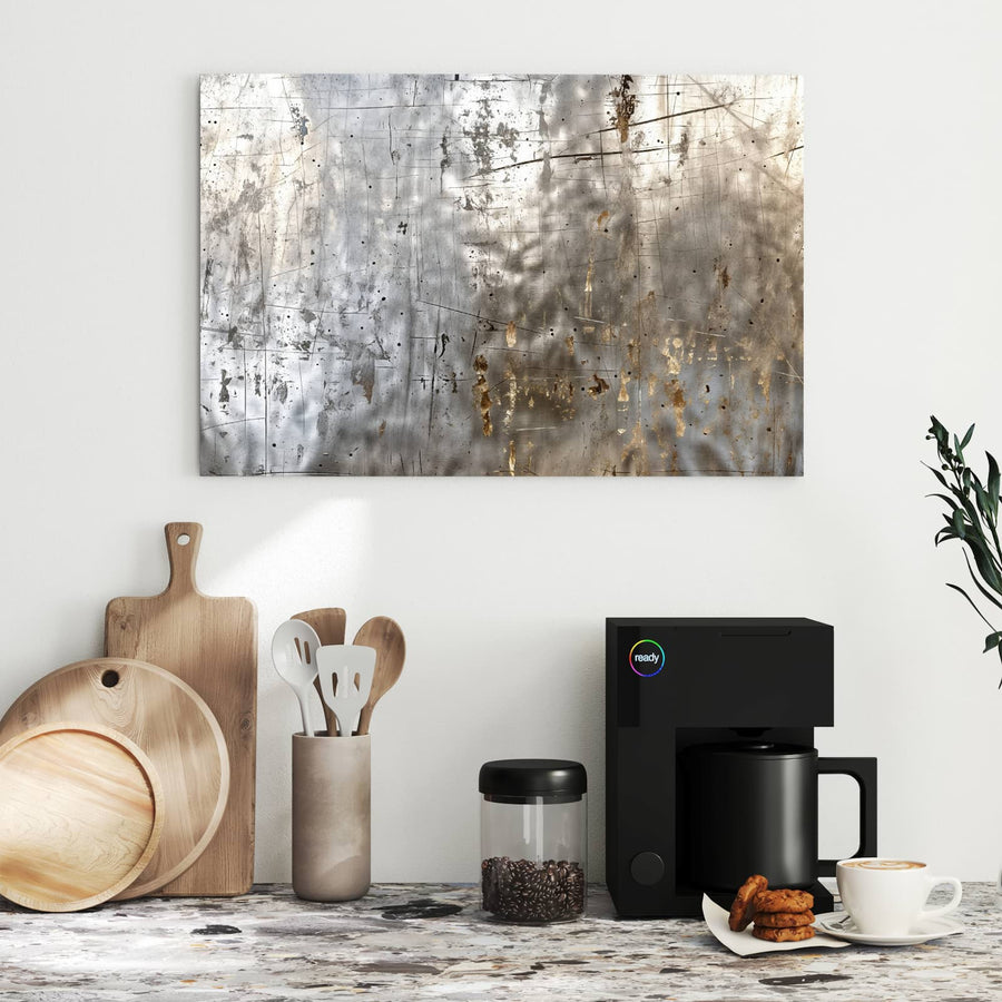 Maße Metall Magnettafel - Goldspuren auf Silber