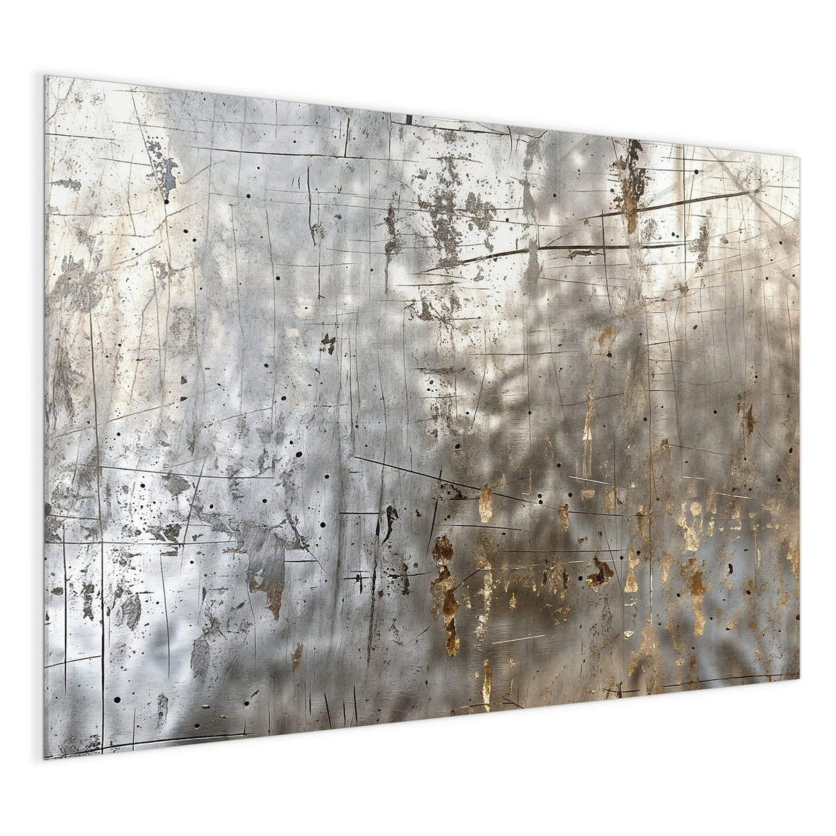 4 mm Glas statt lackiertem Blech – Glas Magnettafel - Goldspuren auf Silber