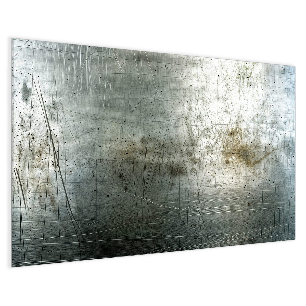 4 mm Glas statt lackiertem Blech – Magnettafel - Zerkratzter Stahl