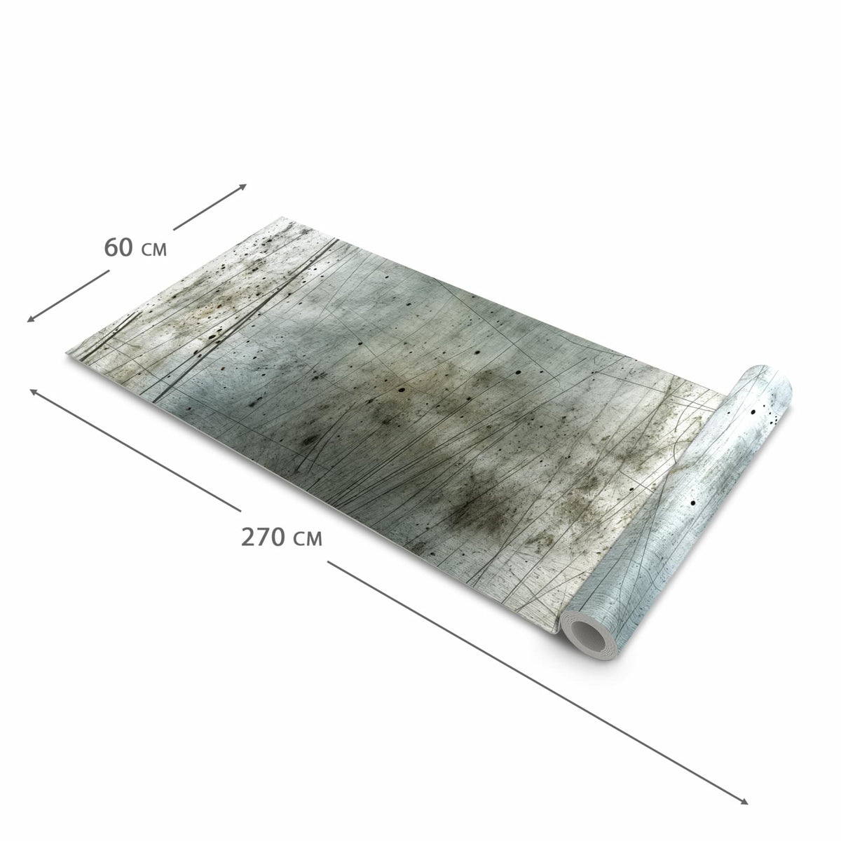 Langlebiger Küchenläufer mit Motiv Gebrauchtes Metall in der Grösse 60x150 cm