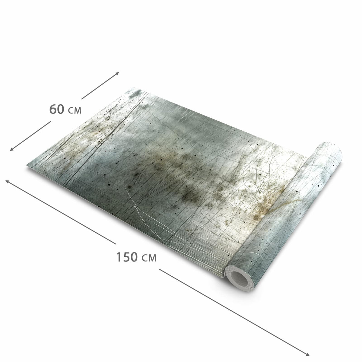 Fleckenresistenter Küchenteppich mit Motiv Gebrauchtes Metall in der Grösse 60x120 cm