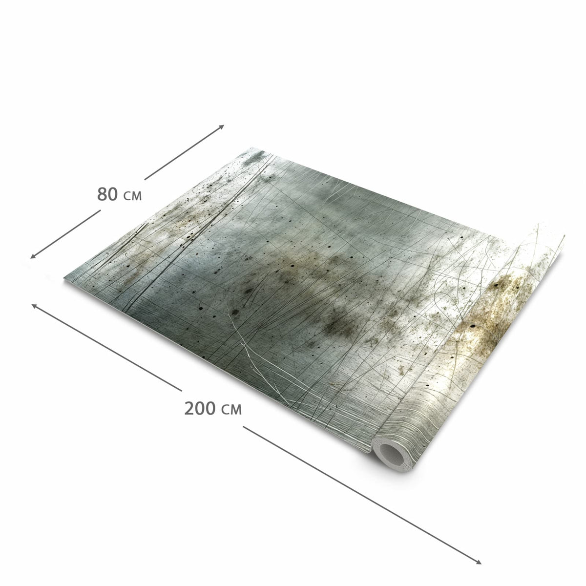 Komfortabler waschbarer Küchenteppich mit Motiv Gebrauchtes Metall in der Grösse 60x150 cm