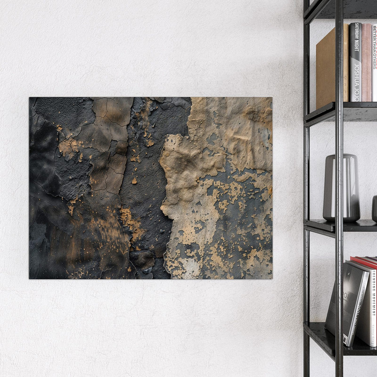 9 Größen – von 30 × 30 bis 120 × 90 cm – Glas Magnettafel - Ocker auf Schwarz