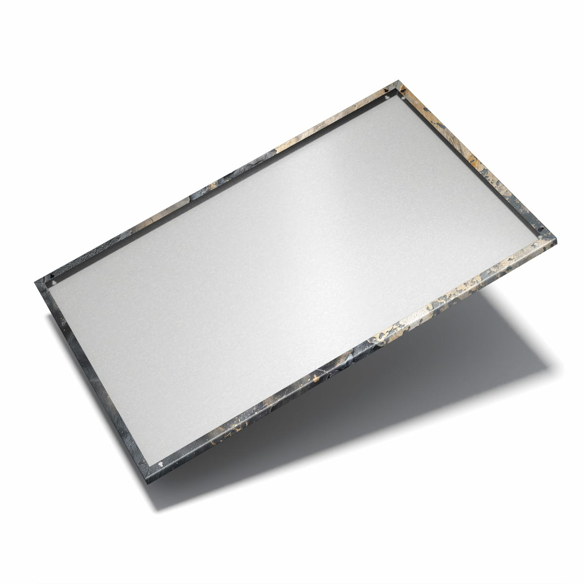 Nur 7 mm – liegt eng an der Wand – Metall Magnettafel - Ocker auf Schwarz